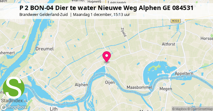 P 2 BON-04 Dier te water Nieuwe Weg Alphen GE 084531