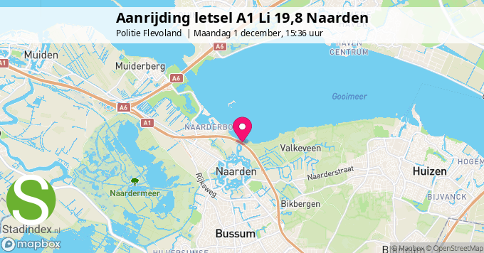 Aanrijding letsel A1 Li 19,8 Naarden