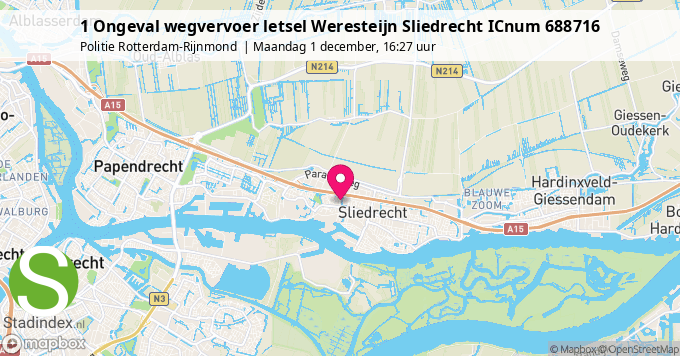 1 Ongeval wegvervoer letsel Weresteijn Sliedrecht ICnum 688716