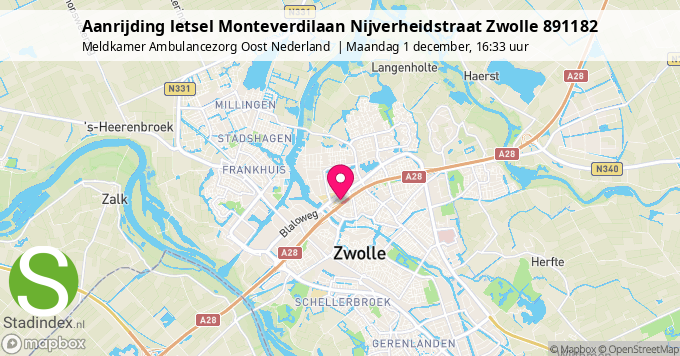 Aanrijding letsel Monteverdilaan Nijverheidstraat Zwolle 891182