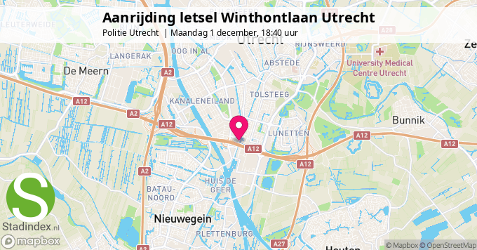 Aanrijding letsel Winthontlaan Utrecht