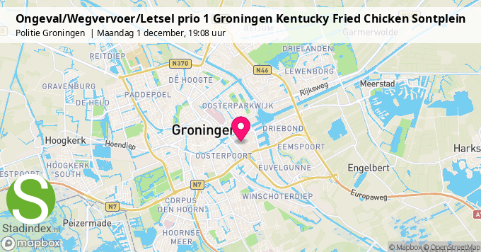Ongeval/Wegvervoer/Letsel prio 1 Groningen Kentucky Fried Chicken Sontplein