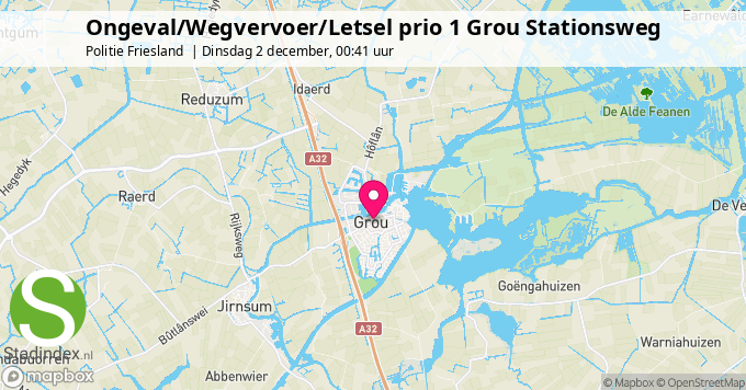 Ongeval/Wegvervoer/Letsel prio 1 Grou Stationsweg