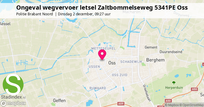 Ongeval wegvervoer letsel Zaltbommelseweg 5341PE Oss