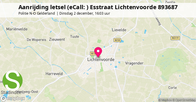 Aanrijding letsel (eCall: ) Esstraat Lichtenvoorde 893687