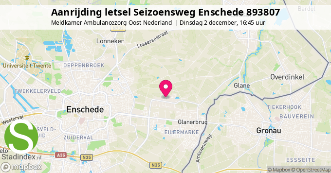 Aanrijding letsel Seizoensweg Enschede 893807