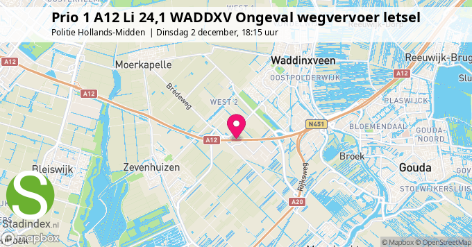 Prio 1 A12 Li 24,1 WADDXV Ongeval wegvervoer letsel