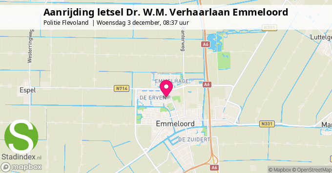 Aanrijding letsel Dr. W.M. Verhaarlaan Emmeloord
