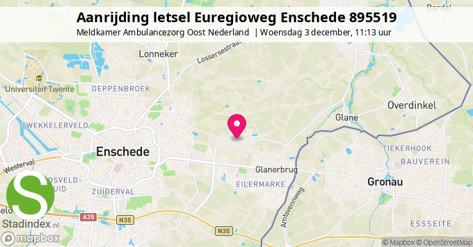 Aanrijding letsel Euregioweg Enschede 895519