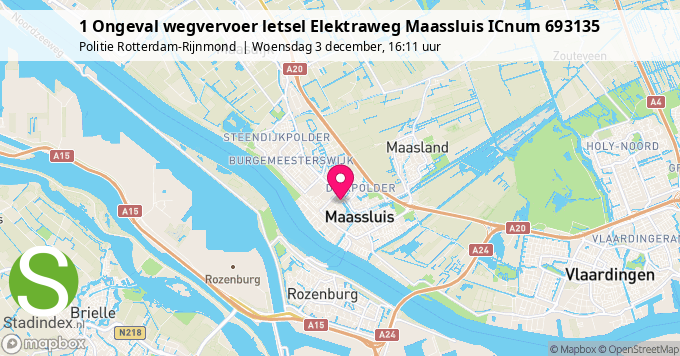 1 Ongeval wegvervoer letsel Elektraweg Maassluis ICnum 693135