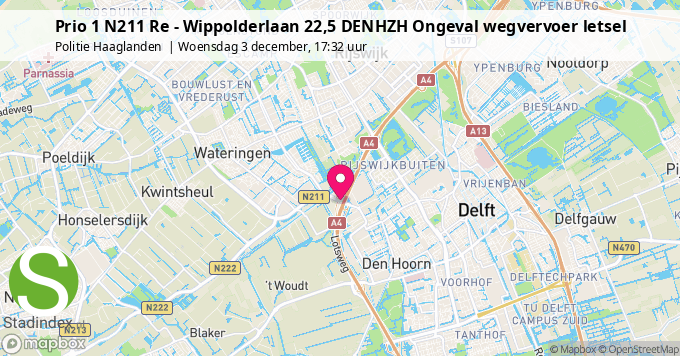 Prio 1 N211 Re - Wippolderlaan 22,5 DENHZH Ongeval wegvervoer letsel