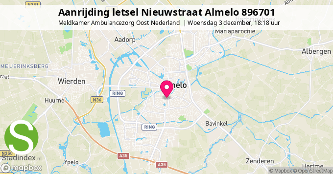 Aanrijding letsel Nieuwstraat Almelo 896701