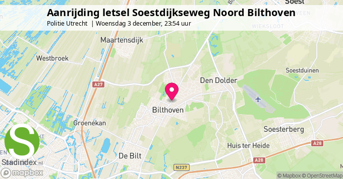Aanrijding letsel Soestdijkseweg Noord Bilthoven