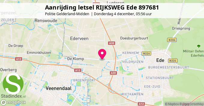 Aanrijding letsel RIJKSWEG Ede 897681