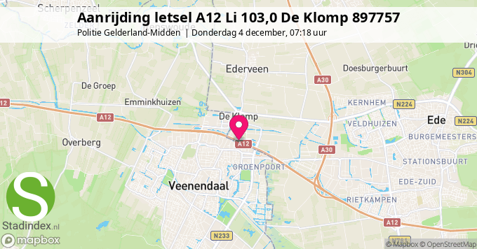 Aanrijding letsel A12 Li 103,0 De Klomp 897757