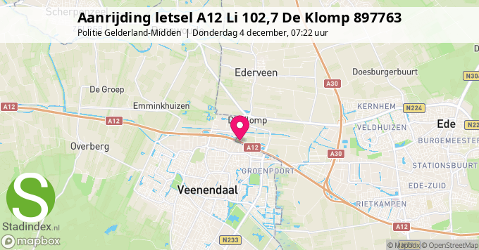 Aanrijding letsel A12 Li 102,7 De Klomp 897763
