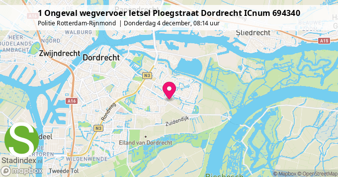 1 Ongeval wegvervoer letsel Ploegstraat Dordrecht ICnum 694340