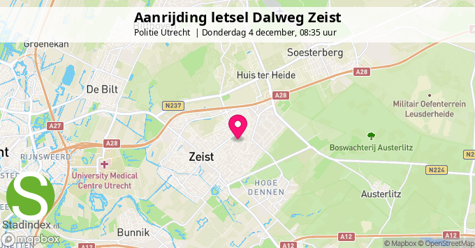 Aanrijding letsel Dalweg Zeist