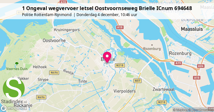1 Ongeval wegvervoer letsel Oostvoornseweg Brielle ICnum 694648
