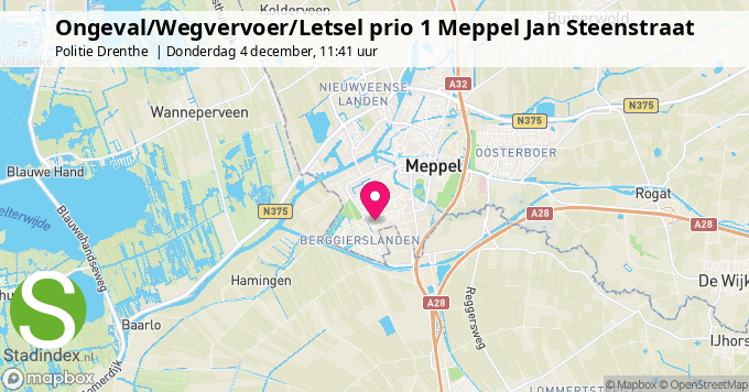 Ongeval/Wegvervoer/Letsel prio 1 Meppel Jan Steenstraat