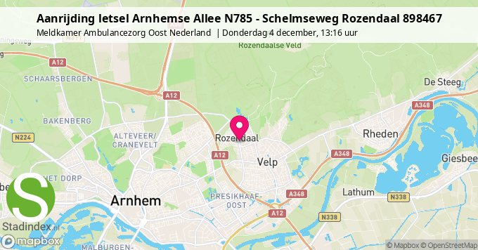 Aanrijding letsel Arnhemse Allee N785 - Schelmseweg Rozendaal 898467