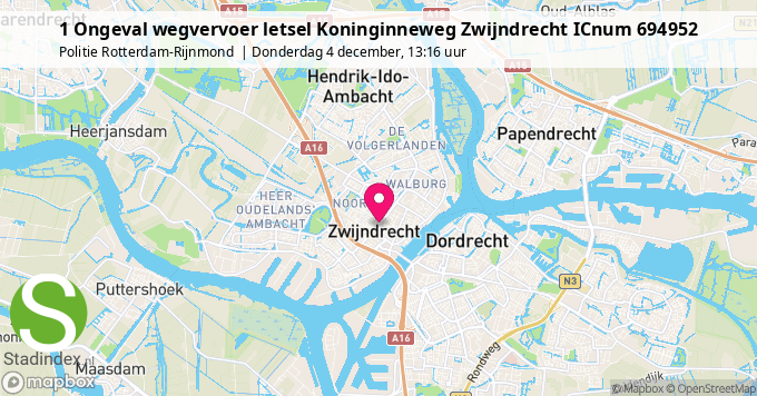 1 Ongeval wegvervoer letsel Koninginneweg Zwijndrecht ICnum 694952