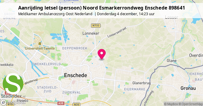 Aanrijding letsel (persoon) Noord Esmarkerrondweg Enschede 898641