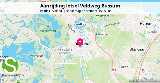 Aanrijding letsel Veldweg Bussum