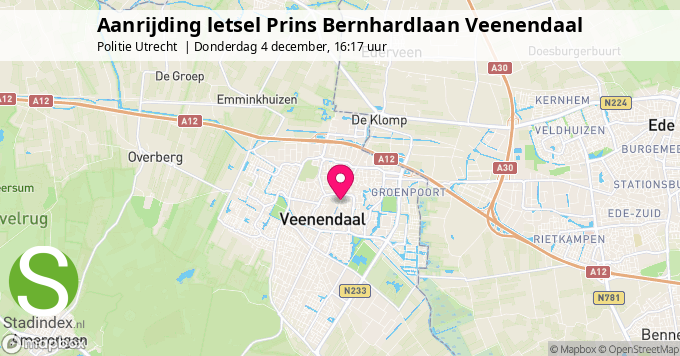 Aanrijding letsel Prins Bernhardlaan Veenendaal