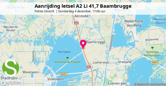 Aanrijding letsel A2 Li 41,7 Baambrugge