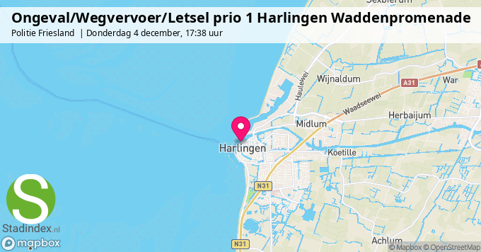 Ongeval/Wegvervoer/Letsel prio 1 Harlingen Waddenpromenade