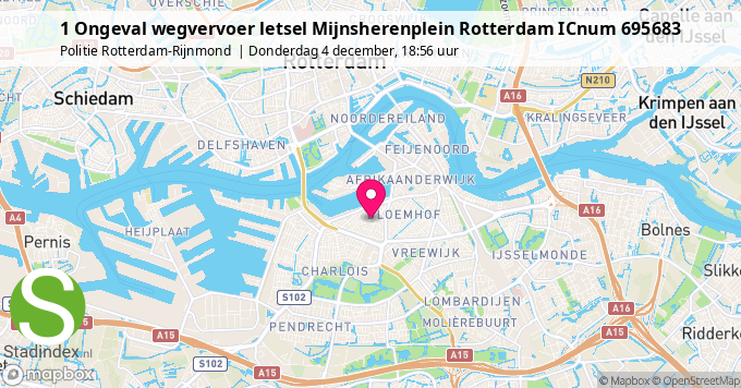 1 Ongeval wegvervoer letsel Mijnsherenplein Rotterdam ICnum 695683