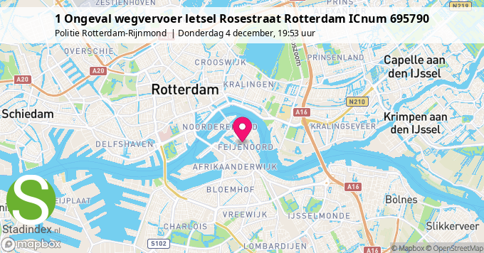 1 Ongeval wegvervoer letsel Rosestraat Rotterdam ICnum 695790