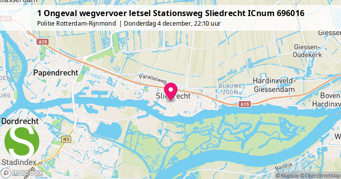 1 Ongeval wegvervoer letsel Stationsweg Sliedrecht ICnum 696016
