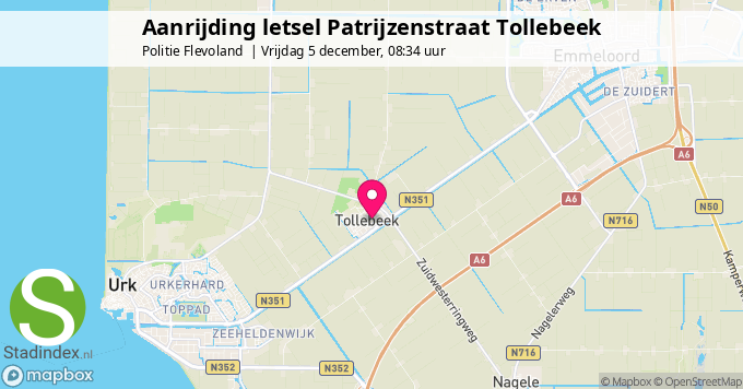 Aanrijding letsel Patrijzenstraat Tollebeek