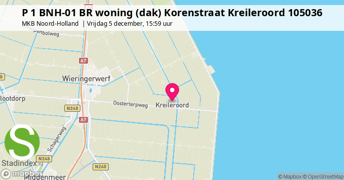 P 1 BNH-01 BR woning (dak) Korenstraat Kreileroord 105036