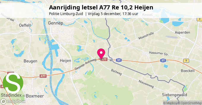 Aanrijding letsel A77 Re 10,2 Heijen