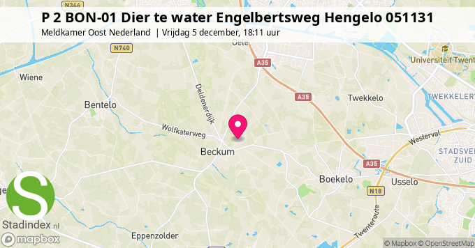 P 2 BON-01 Dier te water Engelbertsweg Hengelo 051131