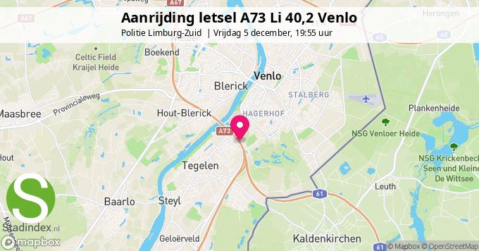 Aanrijding letsel A73 Li 40,2 Venlo