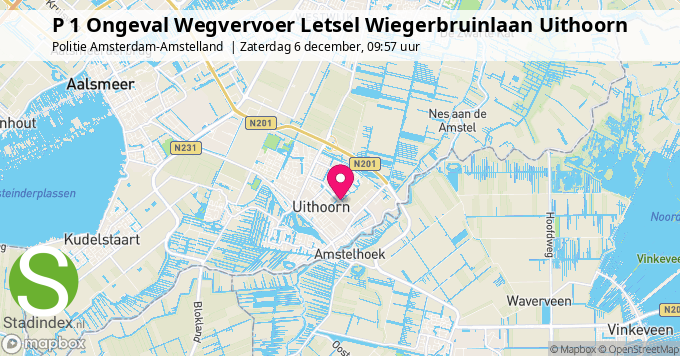 P 1 Ongeval Wegvervoer Letsel Wiegerbruinlaan Uithoorn