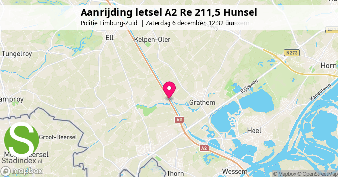 Aanrijding letsel A2 Re 211,5 Hunsel