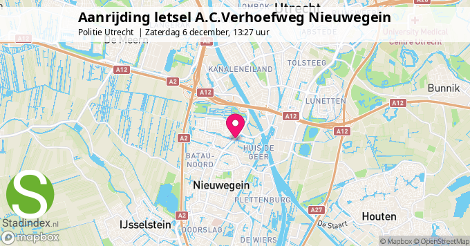 Aanrijding letsel A.C.Verhoefweg Nieuwegein