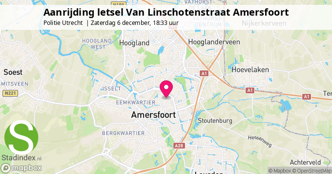 Aanrijding letsel Van Linschotenstraat Amersfoort