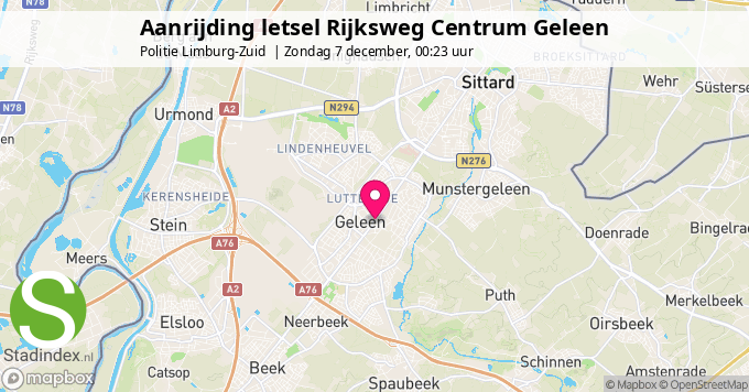 Aanrijding letsel Rijksweg Centrum Geleen
