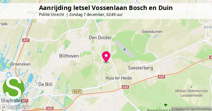 Aanrijding letsel Vossenlaan Bosch en Duin