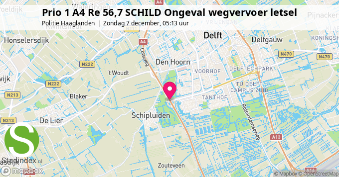 Prio 1 A4 Re 56,7 SCHILD Ongeval wegvervoer letsel