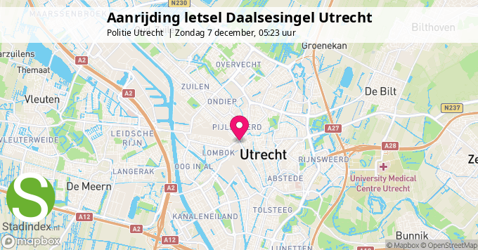 Aanrijding letsel Daalsesingel Utrecht