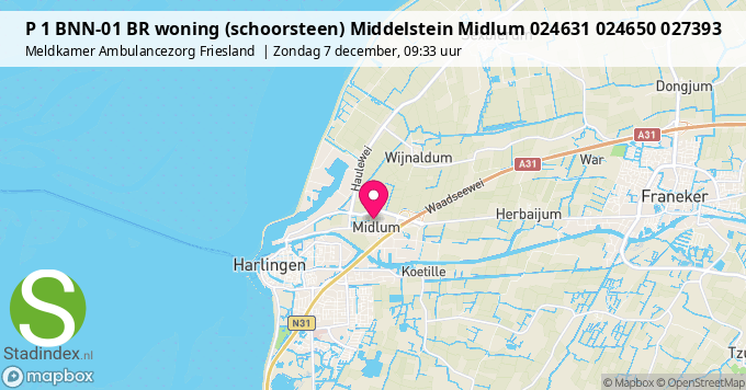 Woningbrand aan de Middelstein in Midlum - Zondag 7 december
