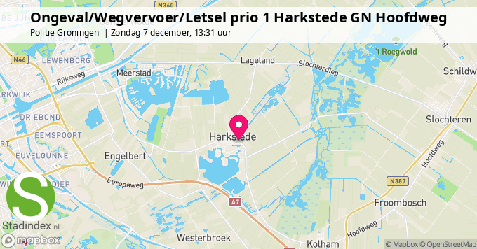 Ongeval/Wegvervoer/Letsel prio 1 Harkstede GN Hoofdweg