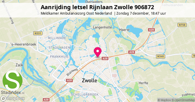 Aanrijding letsel Rijnlaan Zwolle 906872